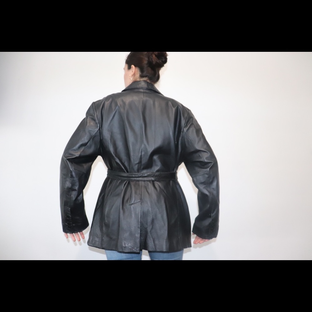 Leather Jacket Midi Rice Length - Picture 5 of 6